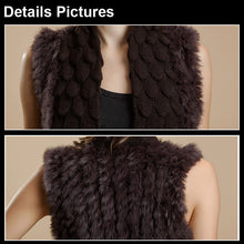 Load image into Gallery viewer, Natural Rabbit Fur Knitter Sweater Waistcoat Jacket Slim Waist Stylish Sweater Part Long Vest