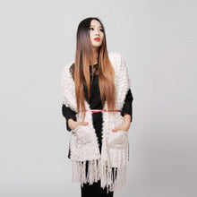 Load image into Gallery viewer, Knitted Natural Rabbit Fur Vest Double Wear Design Spring Autumn Tunic Waistcoat