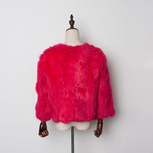 Load image into Gallery viewer, Women&#39;s Real Rabbit Fur coat Commuter style Bright Color Natural Fur Coat