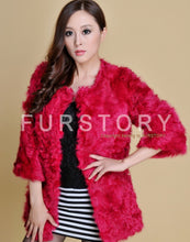 Load image into Gallery viewer, Real Lamb Fur Coat Overcoat Jacket  Long Version Ladies&#39; Top Garment Gilet Winter Dress White Fur Story FS13065