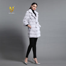 Load image into Gallery viewer, Women's Genuine Mink Fur Coat Women With Suit Collar Warm Long Overcoat  16047