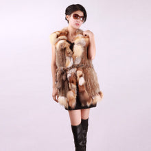 Load image into Gallery viewer, Women&#39;s Nature Rabbit Fur Vest  Winter Warm Outwear Waistcoat 152112