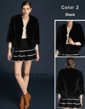 Load image into Gallery viewer, Winter Women&#39;s Real Fox Fur Coat Three Quarter Sleeve Furry Jackets