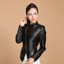Load image into Gallery viewer, Genuine Sheep Leather Jacket Spring Blazer Top Grade Lamb Leather Coat Slim Waist Overcoat