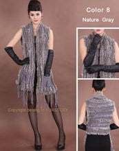 Load image into Gallery viewer, Knitted Natural Rabbit Fur Vest Double Wear Design Spring Autumn Tunic Waistcoat