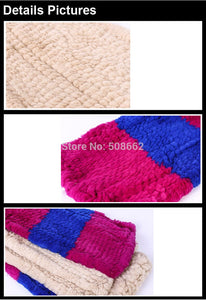 Real Knitted REX Rabbit Fur Scarf Beautiful Long Wrap Cape Shawl Neck Warmer Patches Color Top Quality FS14513