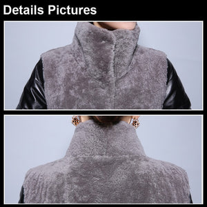 Natural Lamb Fur Coat Genuine Sheep Leather Full Sleeve Jacket