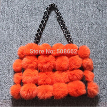 Load image into Gallery viewer, Real Rabbit Fur Ball Bag Handbag Lovely Side Bag Women Purse Totes SMALL Size 20*28 Good Choice for Chirstmas Gift FS040102