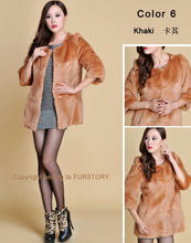 Load image into Gallery viewer, Women&#39;s Natural Fur Coat Long Version Light Camel Full Pelt Real Fur Coat Female