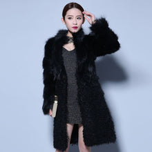 Load image into Gallery viewer, Natural Fox Fur Coat Lamb Fur Overcoat Top Quality Fur Jacket Women&#39;s Long Outwear