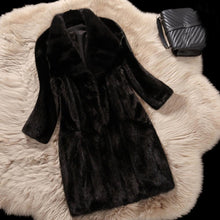 Load image into Gallery viewer, Women&#39;s Genuine Mink Fur Coat Women Jacket Long Overcoat  16176