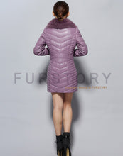 Load image into Gallery viewer, Genuine Leather Coat Female with Real Fox Fur Collar Outwear Winter Women&#39;s Down Coat