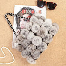 Load image into Gallery viewer, Real Rabbit Fur Ball Bag Handbag Lovely Side Bag Women Purse Totes SMALL Size 20*28 Good Choice for Chirstmas Gift FS040102