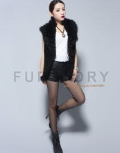 Load image into Gallery viewer, Women&#39;s Genuine Pig Leather Suede Vest with Real Lamb Fur Collar