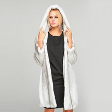 Load image into Gallery viewer, Fur Story FS18120 Women&#39;s Genuine Mink Fur Long Coat with Fur Hood Winter Warm Jacket