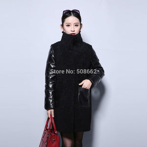 Natural Lamb Fur Coat Genuine Sheep Leather Full Sleeve Jacket