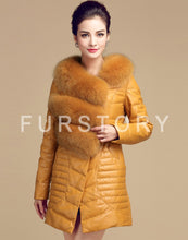 Load image into Gallery viewer, Genuine Leather Women&#39;s Winter Down Coat Real Fox Fur Collar Decoration Female Outwear