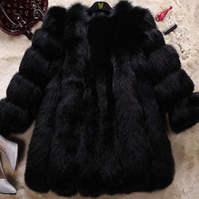 Load image into Gallery viewer, Natural Fox Fur Coat Luxury Fur Overcoat Garment Jacket Large Size O-Neck