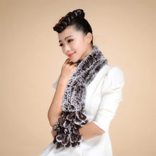 Load image into Gallery viewer, Real REX Rabbit Fur Scarf Fur Grape Decoration Wrap Cape Shawl Neck Warmer Green 16 Colors Available FS13501