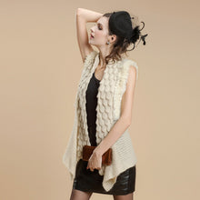 Load image into Gallery viewer, Natural Rabbit Fur Knitter Sweater Waistcoat Jacket Slim Waist Stylish Sweater Part Long Vest