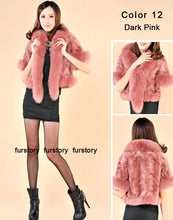 Load image into Gallery viewer, Natural Mink Coat Female with Big Fox Fur Collar Winter Jacket Women 15116