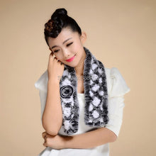 Load image into Gallery viewer, Real REX Rabbit Fur Scarf Wrap Cape Shawl Neck Warmer Women Scarf Flower Decoration FS14509