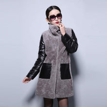 Load image into Gallery viewer, Natural Lamb Fur Coat Genuine Sheep Leather Full Sleeve Jacket