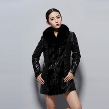 Load image into Gallery viewer, Winter Super Warm Genuine Sheep Leather Coat Female Real Fox Fur Collar 14158