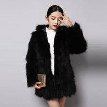 Load image into Gallery viewer, Natural Raccoon Fur Coat Women&#39;s Real Fur Jacket Long Sleeve Winter Warm Outwear 151256