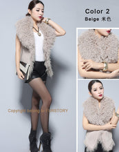 Load image into Gallery viewer, Women&#39;s Genuine Pig Leather Suede Vest with Real Lamb Fur Collar
