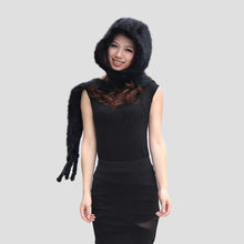 Load image into Gallery viewer, Women&#39;s Beanie Knitted Real Mink Fur Scarf Hat Neckwarmer Wrap Cap 13612