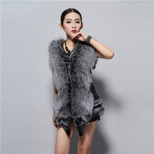 Load image into Gallery viewer, Women&#39;s Natural Fox Fur Vest with Genuine Sheep Leather Back Street Style