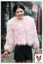 Load image into Gallery viewer, Fur Womens Coat Real Turkey Fur Coat Jacket Overcoat Mulitple Colors Puff NEW Stylish Natural Fur Coat Warmest Fur Coat Fur Story FS12098