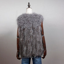 Load image into Gallery viewer, Natural Fur Vest for Women Fox with Mongolia Sheep Fur Waistcoat 162106