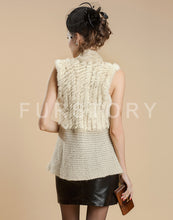 Load image into Gallery viewer, Natural Rabbit Fur Knitter Sweater Waistcoat Jacket Slim Waist Stylish Sweater Part Long Vest