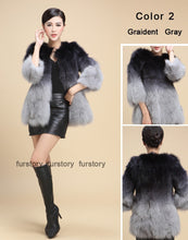 Load image into Gallery viewer, Women&#39;s Natural Fox Fur Coat Long Ladies&#39; Outwear Three Quarter