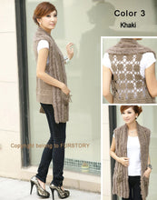 Load image into Gallery viewer, Women&#39;s Knitted Natural Rabbit Fur Vest Casual Waist Coat