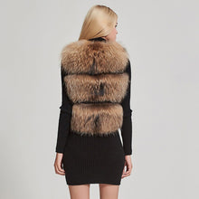 Load image into Gallery viewer, Natural Raccoon Fur Vest Classic Style Whole Leather Fur Waistcoat Jacket