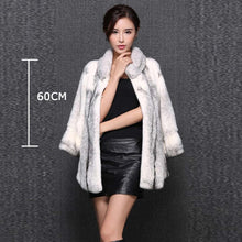 Load image into Gallery viewer, Womens Coats Mink Fur Coat Slim Waist Style Stand Collar Real Fur Jacket 16055