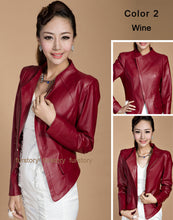 Load image into Gallery viewer, Genuine Sheep Leather Jacket Spring Blazer Top Grade Lamb Leather Coat Slim Waist Overcoat