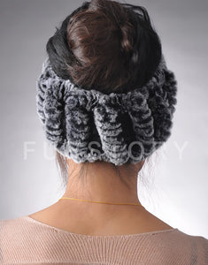 Fur Hat Real Rex Rabbit Hat Lady Headgear for Women 13604