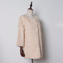 Load image into Gallery viewer, Women&#39;s  Long Style  Real Rabbit Fur Coat Full Pelt Natural Fur Coat 010109