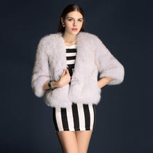 Load image into Gallery viewer, Winter Women&#39;s Real Fox Fur Coat Three Quarter Sleeve Furry Jackets