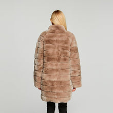 Load image into Gallery viewer, Women&#39;s Genuine Rabbit Fur Coat Women Stand-up Collar Long Women Jacket 18126