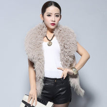 Load image into Gallery viewer, Women&#39;s Genuine Pig Leather Suede Vest with Real Lamb Fur Collar