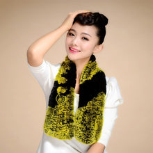 Load image into Gallery viewer, Real REX Rabbit Fur Scarf Flower Decoration Wrap Cape Shawl Neck Warmer Various Colors Soft Fur FS14507