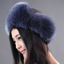 Load image into Gallery viewer, Winter Women&#39;s Fox Fur Hat Bomber Hats Cap Tapper Hat Snow Cap Fur millinery  Ear Protector Cap Warm Hat Fur Story FS060101