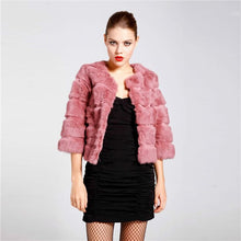 Load image into Gallery viewer, Women&#39;s Real Whole Rabbit Fur Coat Short Version Coat Fur Natural Coat 010138