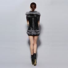 Load image into Gallery viewer, Women&#39;s Natural Fox Fur Vest with Genuine Sheep Leather Back Street Style