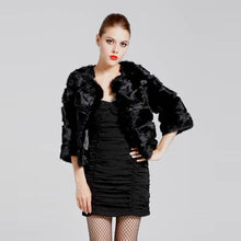 Load image into Gallery viewer, Women&#39;s Real Whole Rabbit Fur Coat Short Version Coat Fur Natural Coat 010138